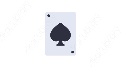 AE模板-MG扁平儿童玩具元素图标Playing card (spades)扑克牌黑桃
