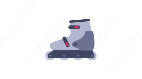 AE模板-MG扁平儿童玩具元素图标Rollerskate轮滑鞋