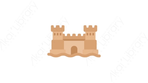 AE模板-MG扁平儿童玩具元素图标Sand castle城堡