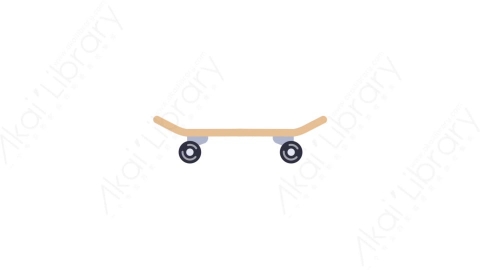 AE模板-MG扁平儿童玩具元素图标Skateboard滑板