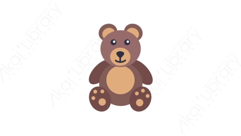AE模板-MG扁平儿童玩具元素图标Teddy bear玩具泰迪熊