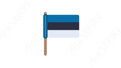AE模板-MG扁平国家旗帜元素图标Estonia flag爱沙尼亚国旗