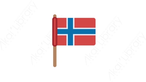 AE模板-MG扁平国家旗帜元素图标Norway flag挪威国旗