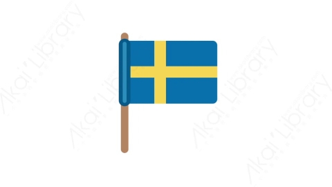 AE模板-MG扁平国家旗帜元素图标Sweden flag瑞典国旗