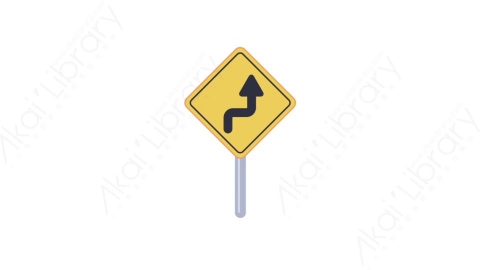 AE模板-MG扁平交通工具元素图标Road panel (one)道路标志