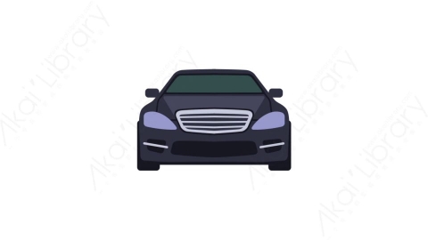 AE模板-MG扁平交通工具元素图标Luxury car front view (one)黑色轿车正面