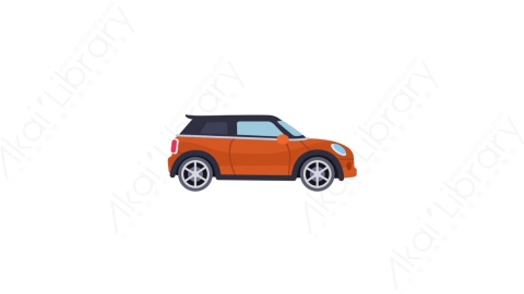 AE模板-MG扁平交通工具元素图标Small car side view (two)小轿车侧面