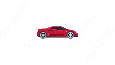 AE模板-MG扁平交通工具元素图标Sport car side view (two)跑车侧面