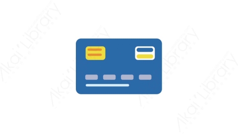 AE模板-MG扁平金融商务办公元素图标Bank card (blue)蓝色银行卡