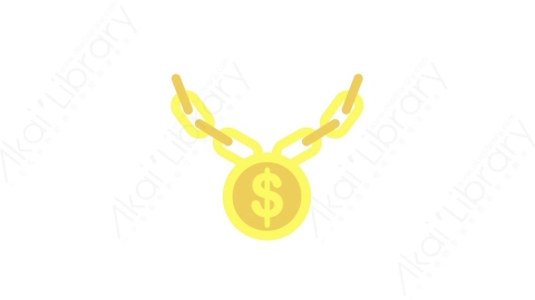 AE模板-MG扁平金融商务办公元素图标Bling bling黄金项链