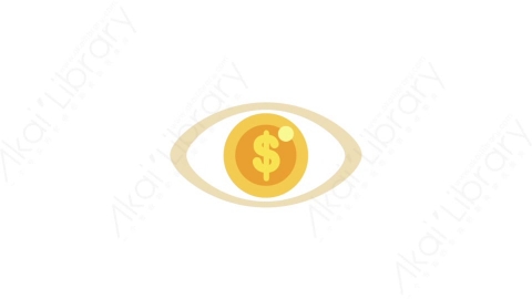 AE模板-MG扁平金融商务办公元素图标Coin (dollar) eye美元硬币