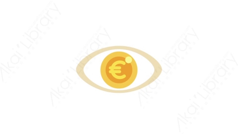AE模板-MG扁平金融商务办公元素图标Coin (euro) eye欧元