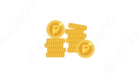 AE模板-MG扁平金融商务办公元素图标Coins (ruble)卢布金币