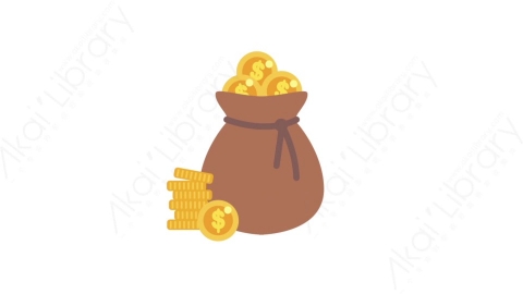 AE模板-MG扁平金融商务办公元素图标Money bag (dollar) (one)美元钱袋