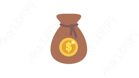 AE模板-MG扁平金融商务办公元素图标Money bag (dollar) (two)美元钱袋