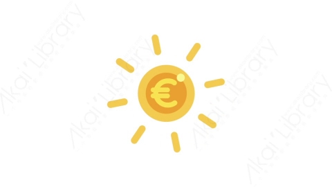 AE模板-MG扁平金融商务办公元素图标Shiny coin (euro)欧元