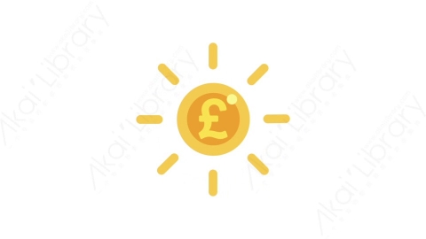 AE模板-MG扁平金融商务办公元素图标Shiny coin (pound sterling)英镑