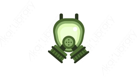 AE模板-MG扁平军事武器元素图标Military gas mask防毒面具