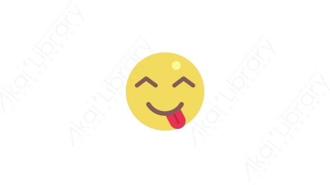 AE模板-MG扁平科技网络元素图标Emoticon (happy pull tongue)表情符号