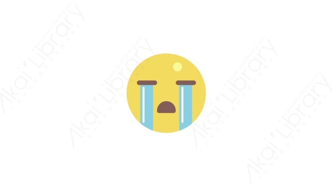 AE模板-MG扁平科技网络元素图标Emoticon (sad cry)表情符号悲伤