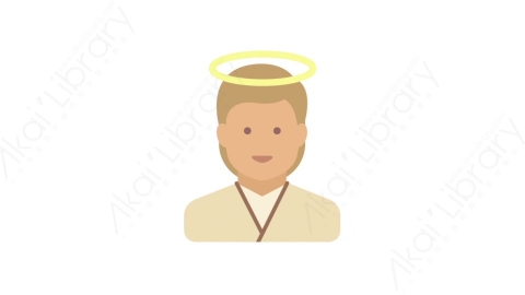 AE模板-MG扁平人物角色头像元素图标Angel天使