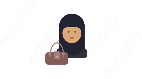 AE模板-MG扁平人物角色头像元素图标Arab woman阿拉伯女人