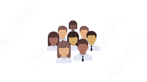AE模板-MG扁平人物角色头像元素图标Business people group生意伙伴