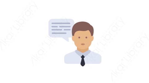 AE模板-MG扁平人物角色头像元素图标Businessman speech bubble (one)商人聊天框