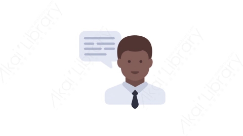 AE模板-MG扁平人物角色头像元素图标Businessman speech bubble (two)商人聊天框