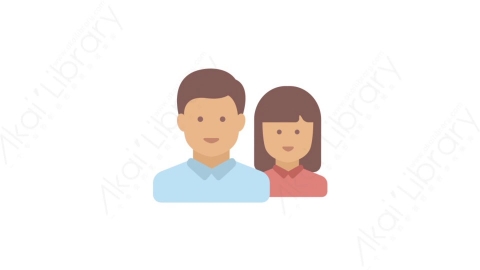 AE模板-MG扁平人物角色头像元素图标Couple (one)情侣