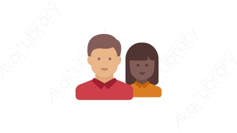 AE模板-MG扁平人物角色头像元素图标Couple (three)情侣