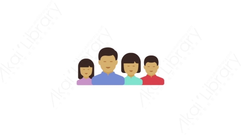 AE模板-MG扁平人物角色头像元素图标Family (four)家庭