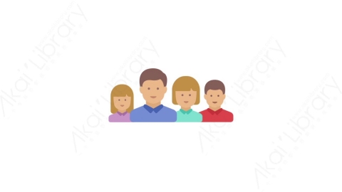 AE模板-MG扁平人物角色头像元素图标Family (one)家庭