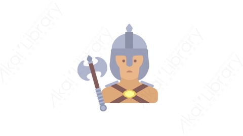 AE模板-MG扁平人物角色头像元素图标Gladiator武士