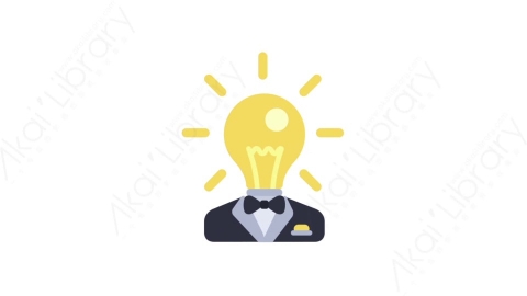 AE模板-MG扁平人物角色头像元素图标Idea man创意人