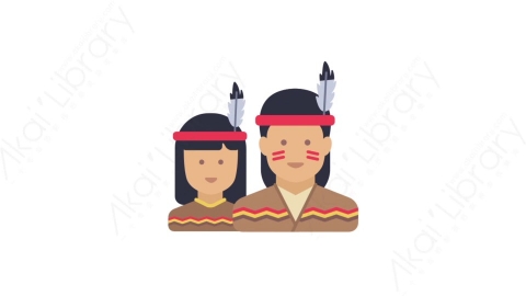 AE模板-MG扁平人物角色头像元素图标Indian couple印第安情侣