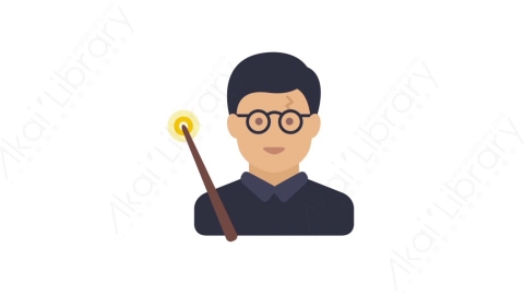 AE模板-MG扁平人物角色头像元素图标Magician魔术师