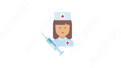 AE模板-MG扁平人物角色头像元素图标Nurse护士