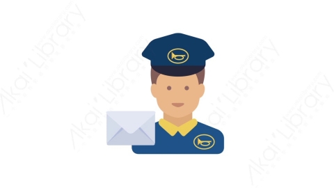 AE模板-MG扁平人物角色头像元素图标Postman邮差