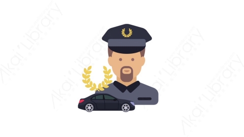 AE模板-MG扁平人物角色头像元素图标Private driver私人驾驶员