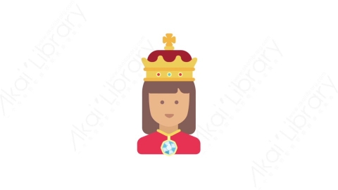 AE模板-MG扁平人物角色头像元素图标Queen女王