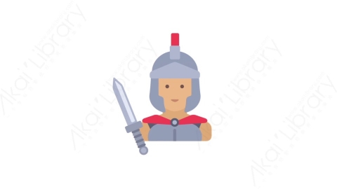 AE模板-MG扁平人物角色头像元素图标Roman soldier罗马士兵