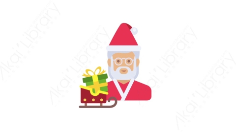 AE模板-MG扁平人物角色头像元素图标Santa claus圣诞老人