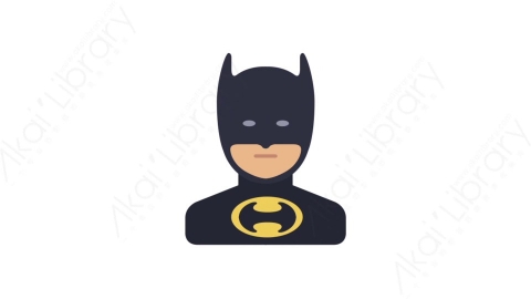 AE模板-MG扁平人物角色头像元素图标Superhero (one)蝙蝠侠