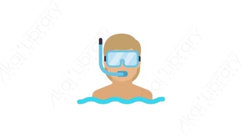 AE模板-MG扁平人物角色头像元素图标Swimmer (man)潜水员