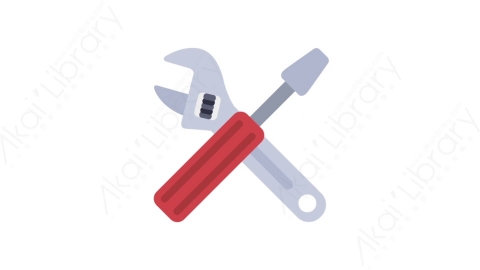 AE模板-MG扁平日常生活工具元素图标Adjustable wrench screwdriver扳手起子