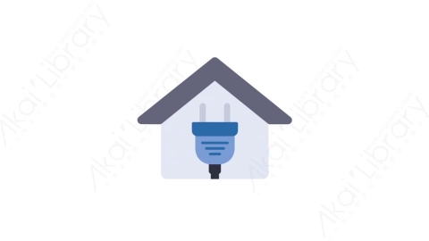 AE模板-MG扁平日常生活工具元素图标House electricity家用电