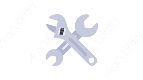 AE模板-MG扁平日常生活工具元素图标Key tools扳手