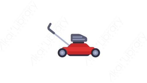 AE模板-MG扁平日常生活工具元素图标Lawn mower割草机