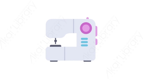 AE模板-MG扁平日常生活工具元素图标Sewing machine缝纫机